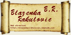 Blaženka Rakulović vizit kartica